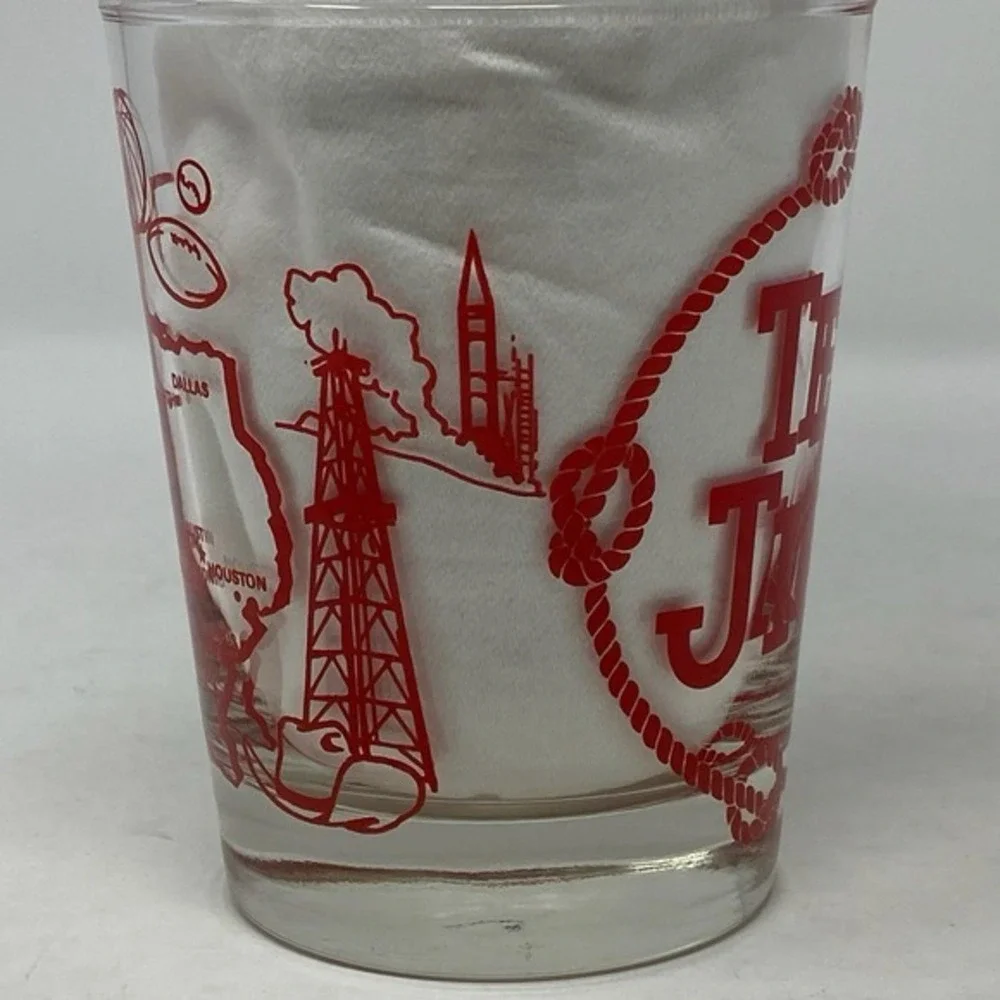 Retro Novelty Texas Cowboy Rodeo Oversized Texas Jigger Glass Barware‎ Western